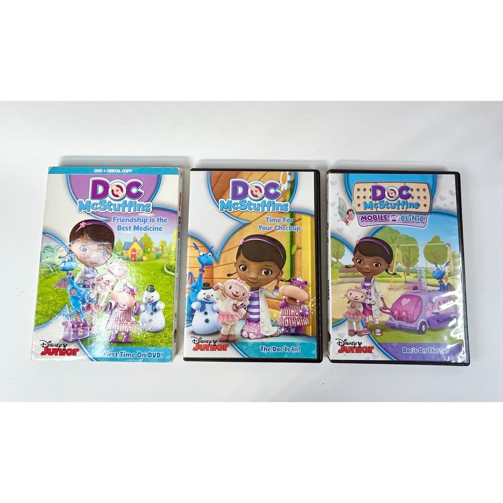 Disney Junior Doc McStuffins 3 DVD Lot Friendship Checkup Mobile Clinic Kids